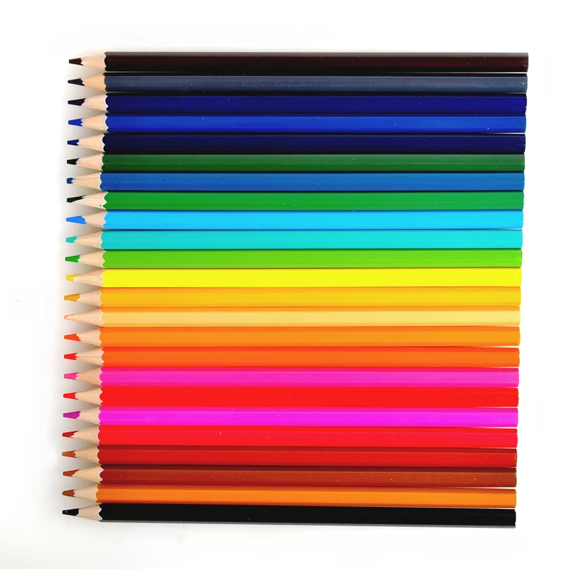 
Hot sales custom logo 7 inches basswood hexagonal 24 colors pencil for school 