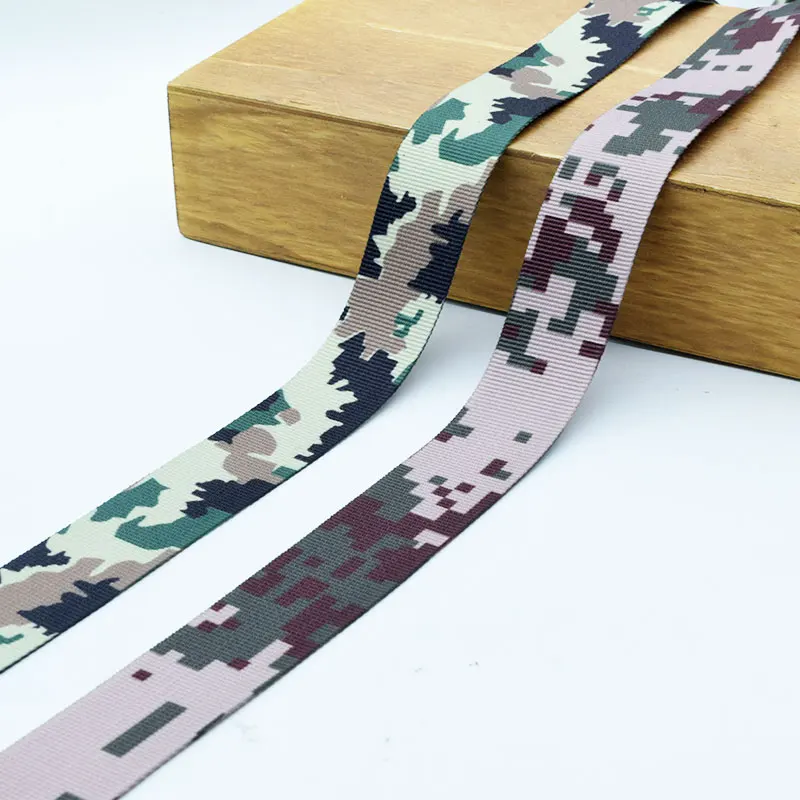 Green Camouflage Webbing For Backpackspolyester Woven Tape Webbing