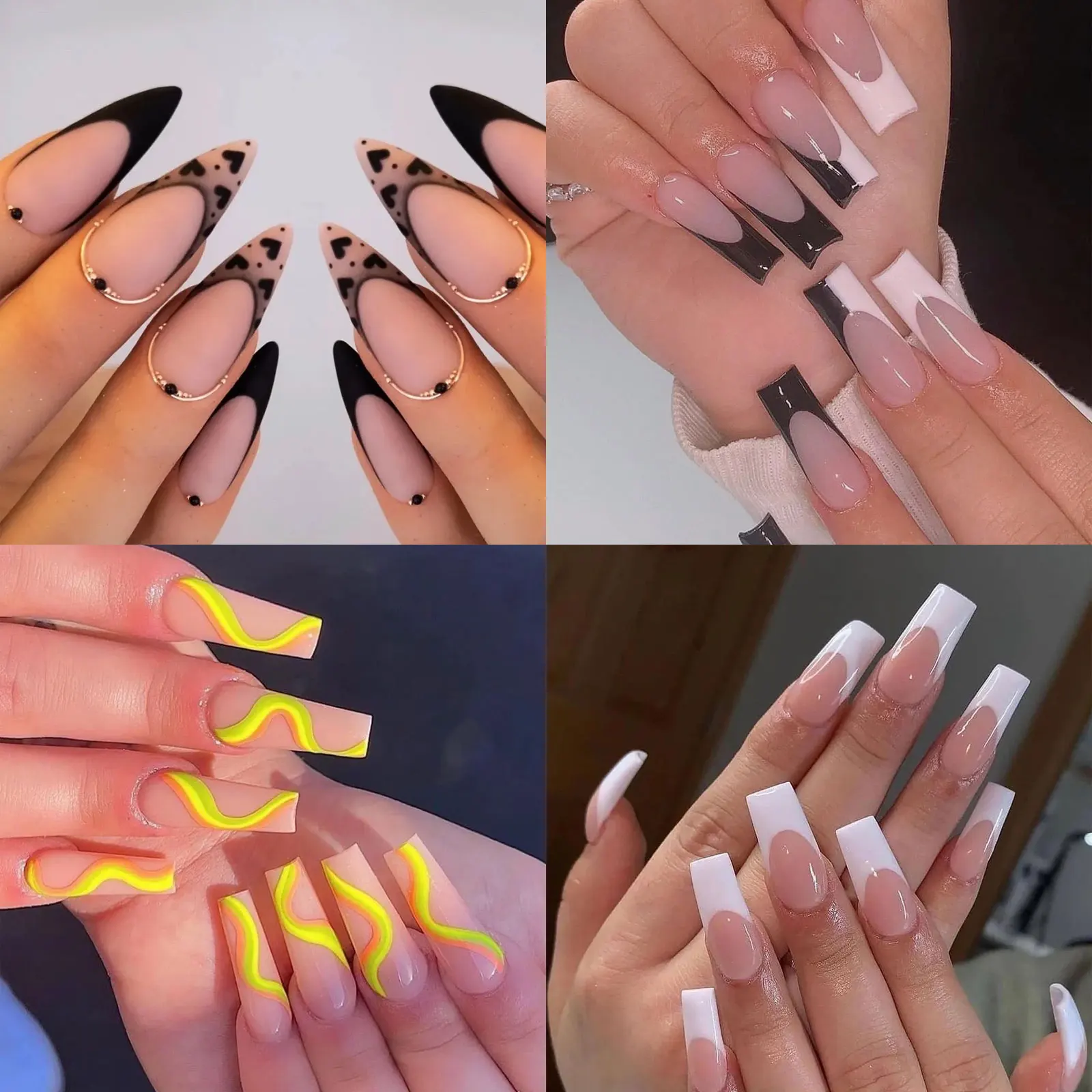 Amazon False Nail Tips Box Custom Private Label XL Coffin Ballerina Long Square Press On Full Cover Traceless Soft Gel Nail Tips