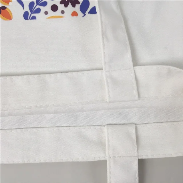Cotton Tote Bag Cotton Shopping Bag White Beige Heat Transfer Logo Canvas Cloth Bag