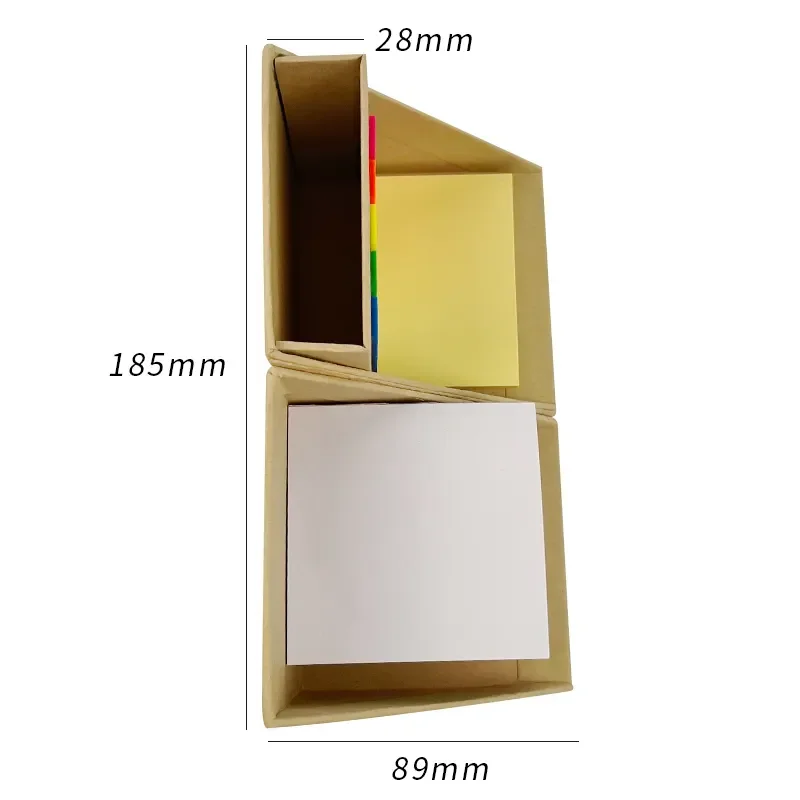 Multicolor Foldable Promotional Gifts Sticky Note Memo set Cube in Kraft Paper Box Pen Holder with post and pads Students office