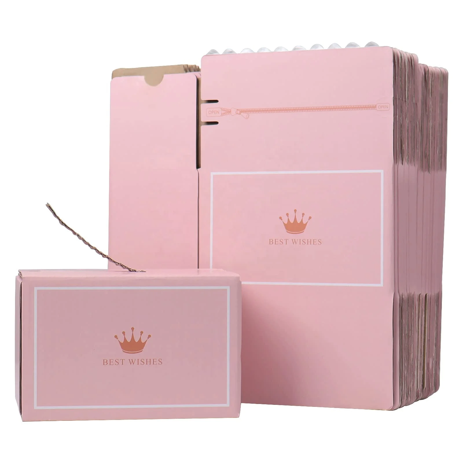 XJH Gift Packaging Corrugated Tear-off Die Cutting Machine Automatic for Box Carton Pink Color Gift Box Packaging Mailer Box