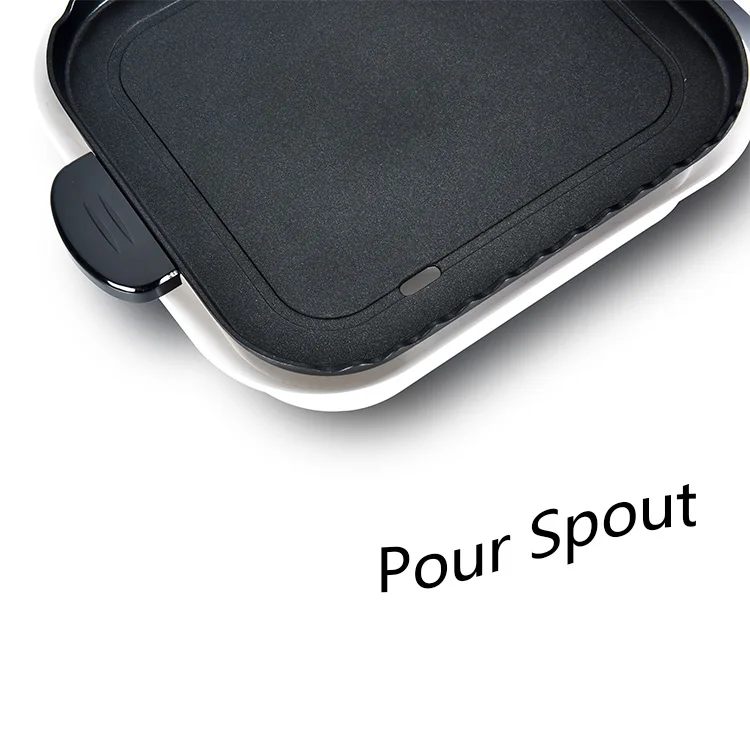 White Indoor Electric Barbecue Grills Korea Nonstick Electric Grill Hot Pot Home Party Roast Meat Boiling Various Ingredients