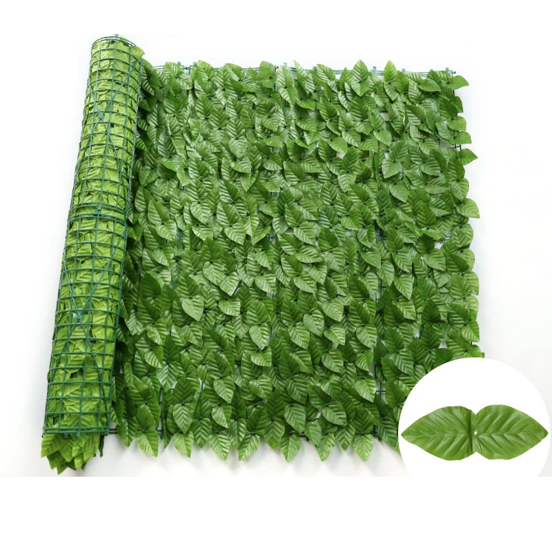 Landscape Wall Cheaper Artificial Green Hedge Privacy Ivy Roll Plastic Leaf Fence Covering