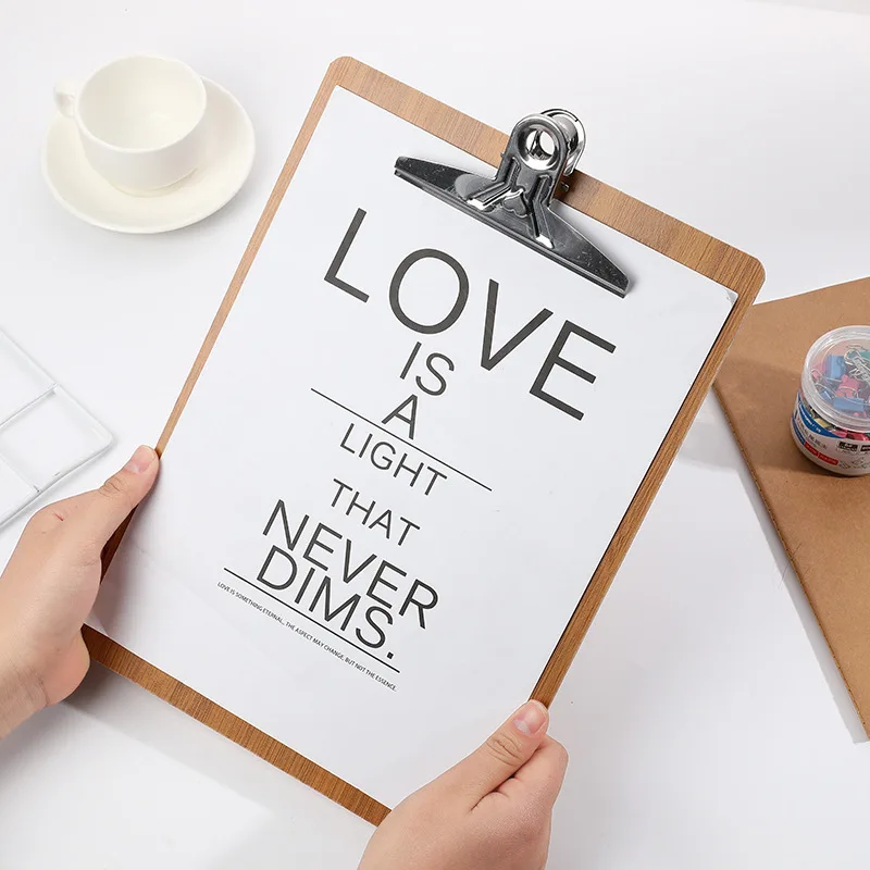 ECO Friendly Vintage Writing Mdf Stending Menu Wood Folder Metal Custom Wooden Clear Mini Exam Pad Nurse Clip Board with Storage