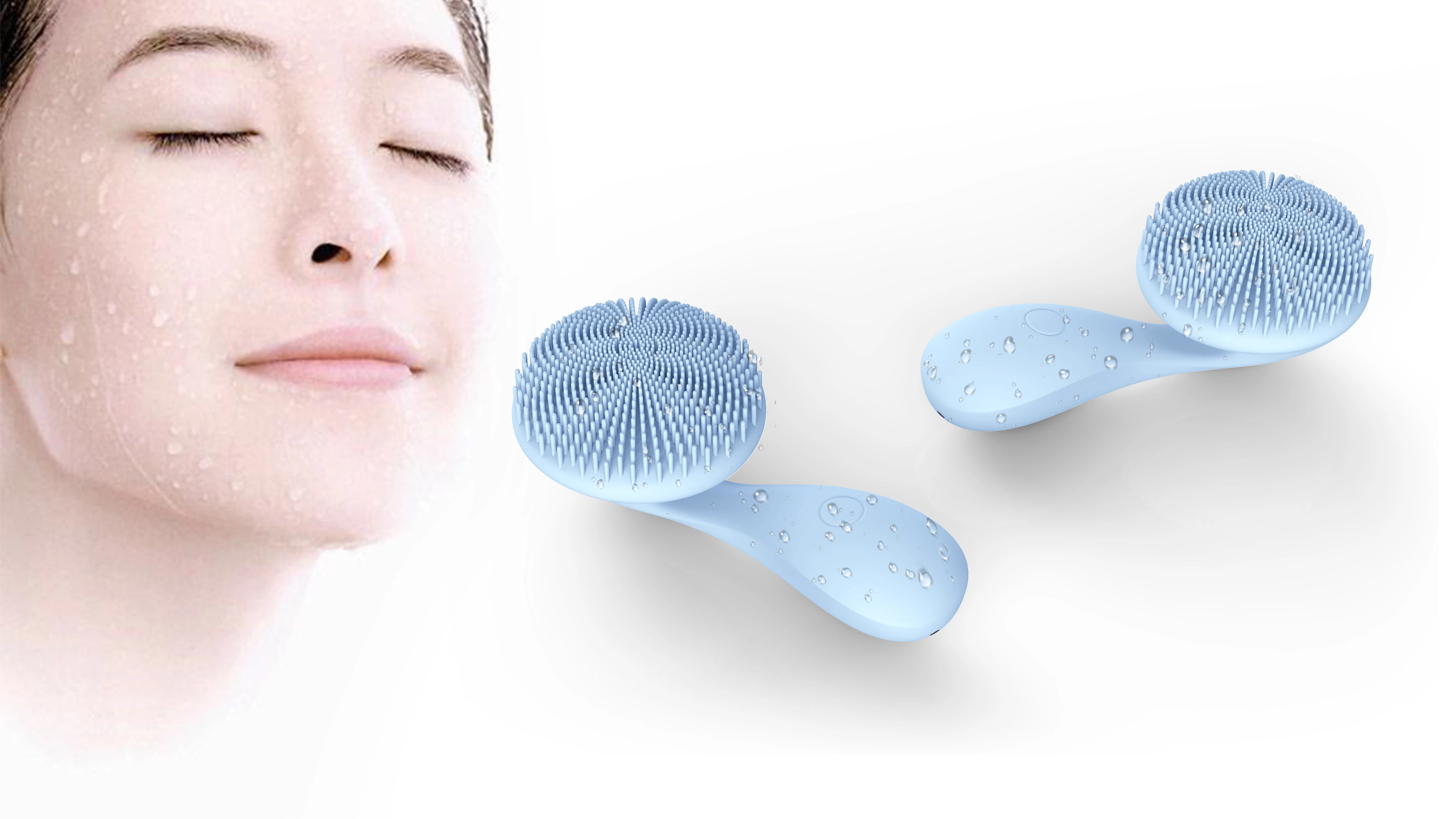 Most popular 2023 trending mini Magnetic Vibration electric face brush electric cleansing brush