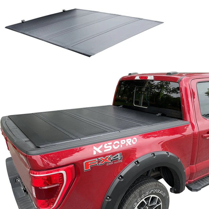KSCPRO Heavy Duty Design Hard Quad-Fold Low Profile Truck Bed Pickup Tonneau Cover for Ford F250 F-250 F350 F-350