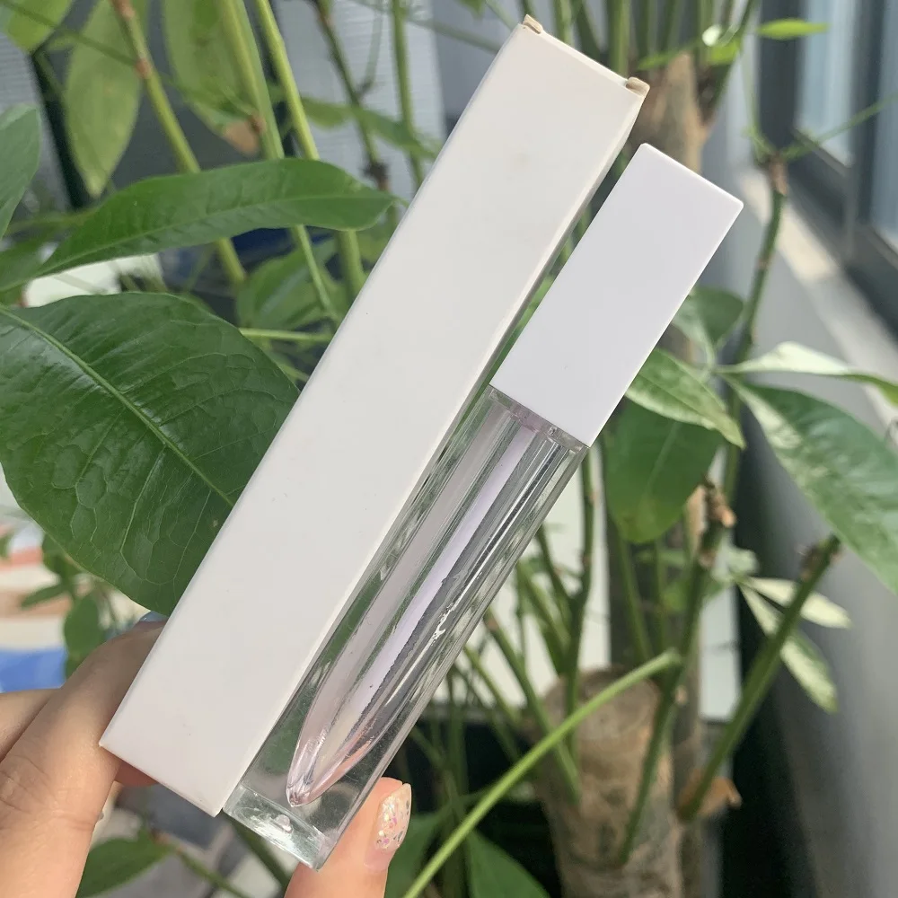 Square Clear Lipgloss Packaging Custom Cosmetic Empty Lip Gloss Tube High Quality Plastic Liquid Lipstick Container
