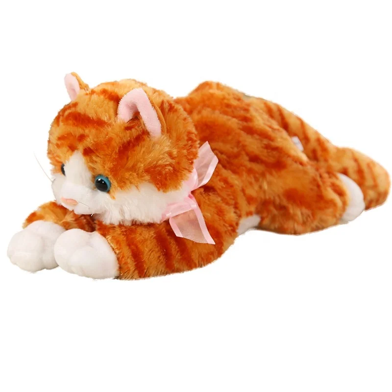 Wholesale Kitten plush toy simulation doll cat doll cute accompany sleeping planking planking cat throw pillow