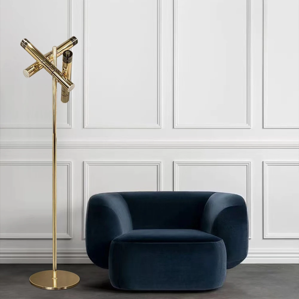 Лидер продаж современный светодиодный напольный светильник в скандинавском стиле Золотой металлический стоячий для домашнего декора роскошная Напольная Лампа гостиной и спальни