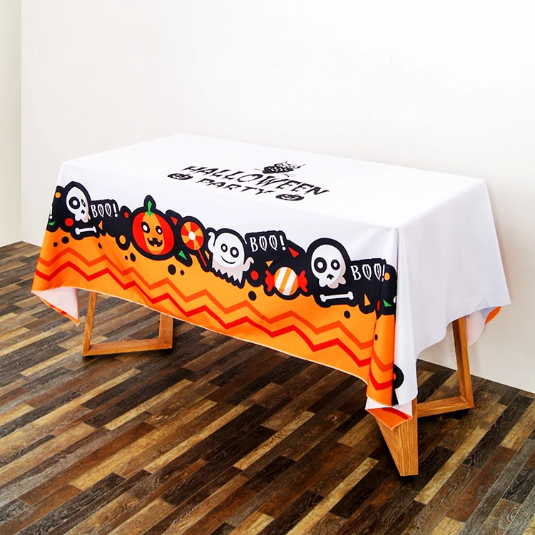  Customized Five Side for Your Design Printing Available Polyester Table Cloth Throw Event Promotion Happy