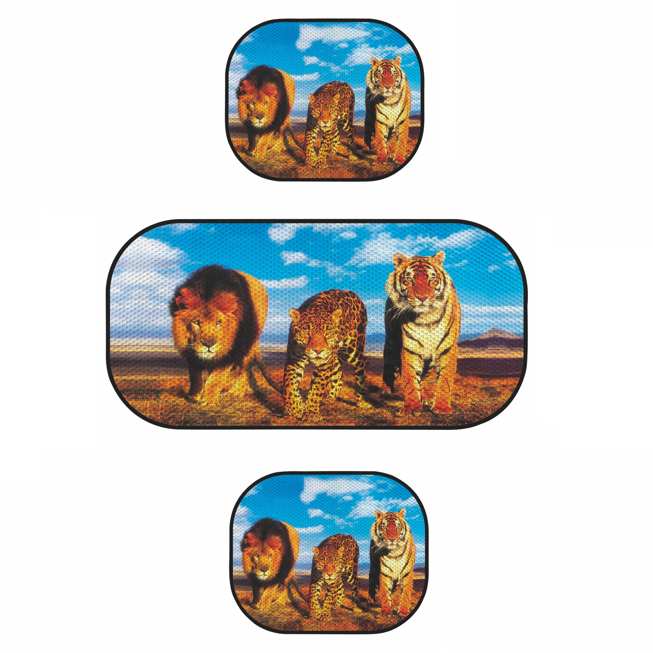 Лидер продаж, складной автомобильный солнцезащитный козырек с красочным принтом животных