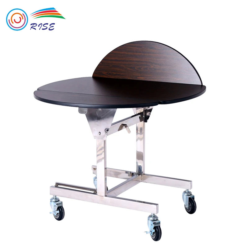 
Foldable Stainless Steel Hotel Room Round Food Service Trolley 