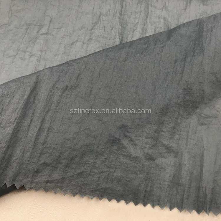 recycled ultra light nylon 20D 380T crinkle  nylon  sun proof fabric  anti UV for sun shade cycling clothes running clothes