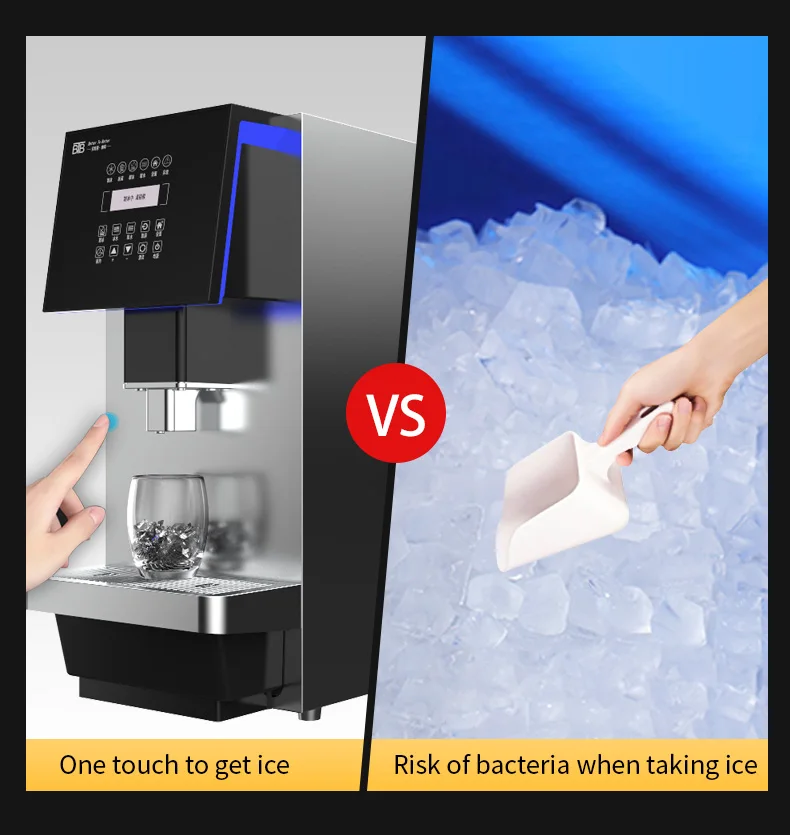 One touch Ice-making household hotel cafe OEM&ODM 30kg one day small crushed ice Stainless Steel automatic ice maker