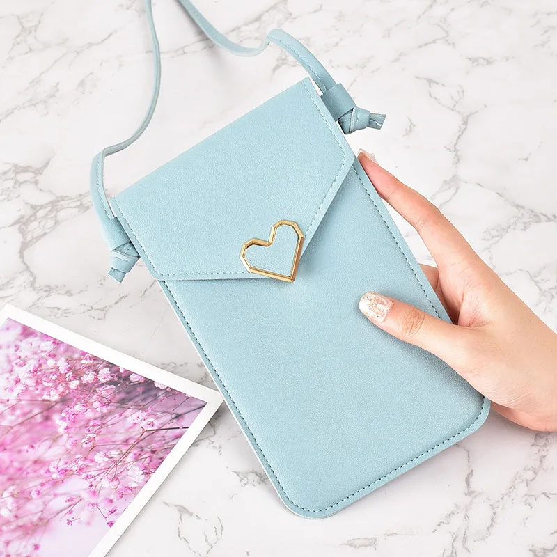PU Leather Crossbody Touch Screen Cellphone Bag Mini Phone Case