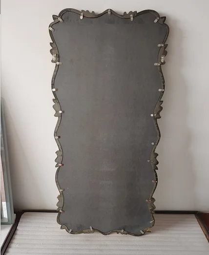 French Vintage European Style Fitting Mirror Full Body Dressing Mirror Arched Carved Home Bedroom Wall Mounted Floor Mirror