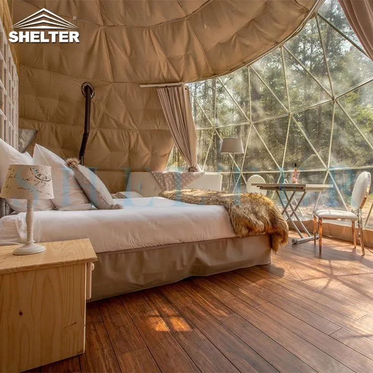 0.5kn/sqm Sphere Half Ball Tent and Glamping Dome for Sale Hotel Forest Dome for Eco Living in Mountains 6m Dome tent