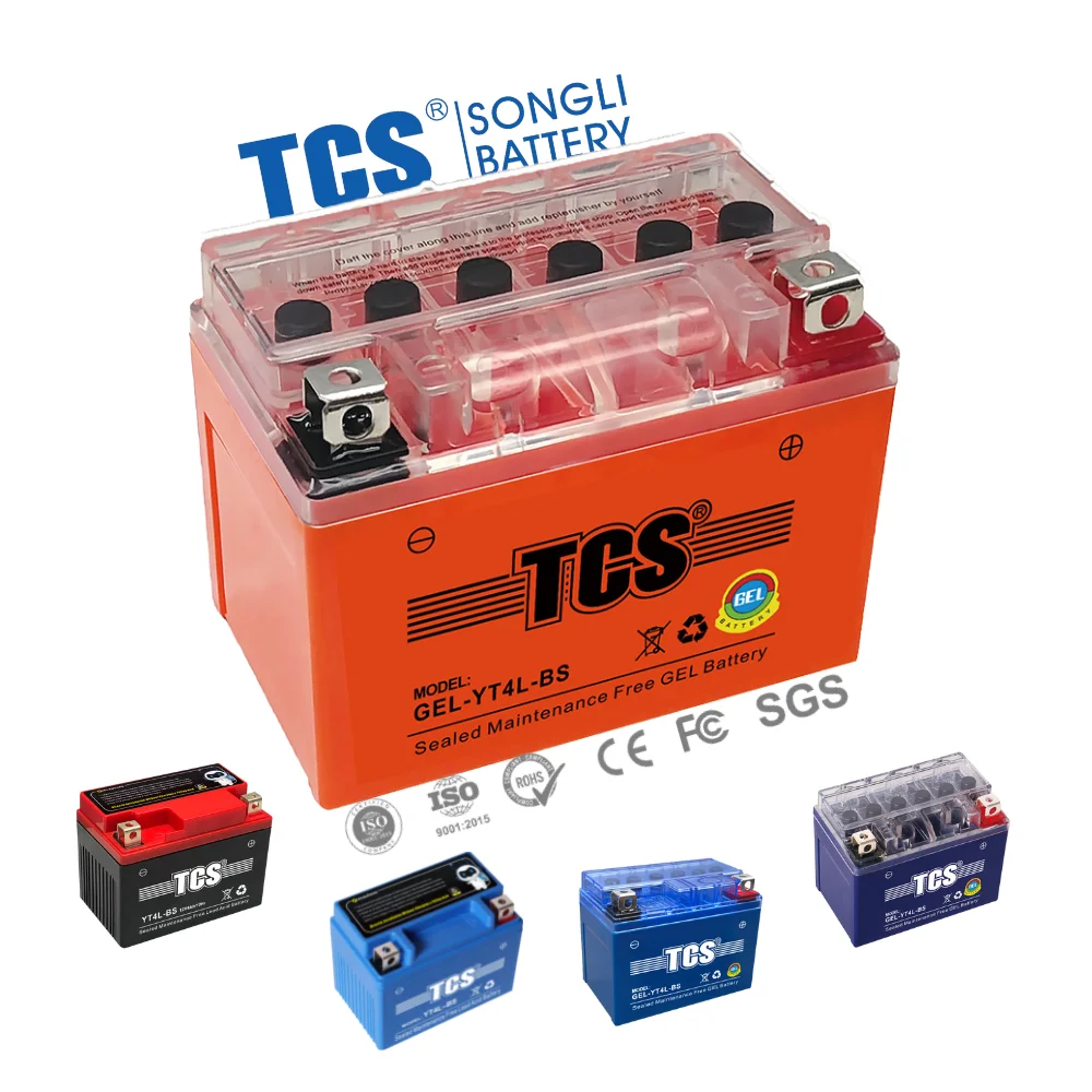 TCS brand 12N4 AH motorcycle battery YT4L-BS