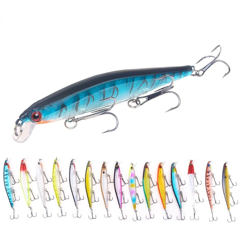 New  Artificial hard minnow lure Baits 12.9g/11cm long shot hard minnow sinking fishing lures sea