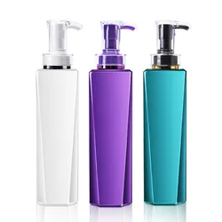 Manufacturer customized beveled high-grade pet 500mi press shower gel shampoo bottle