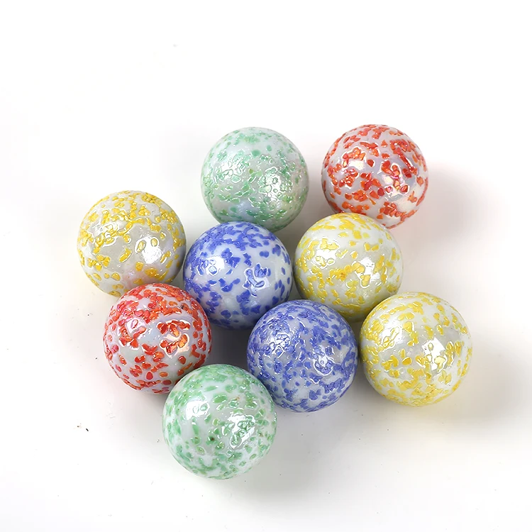 100pcs 16mm  red sesame seed white ceramics solid glass balls  1.6cm Decorative clear color solid glass marble christmas balls