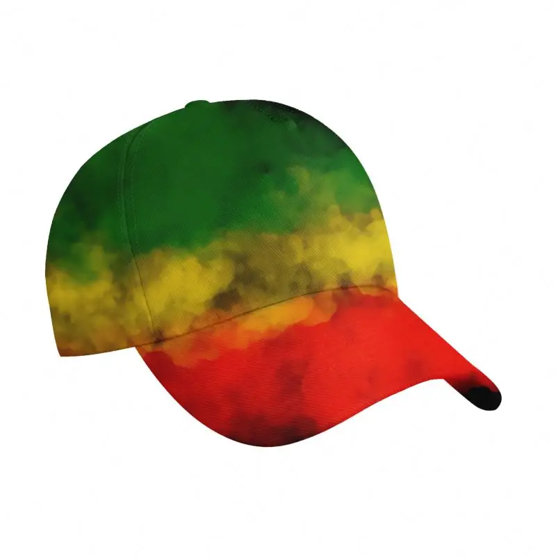 Jamaica Rasta Reggae Green/Yellow/Red Smog Sport Cap Custom Breathable Snapback Sports Caps Adjustable Unisex Baseball Cap Hats