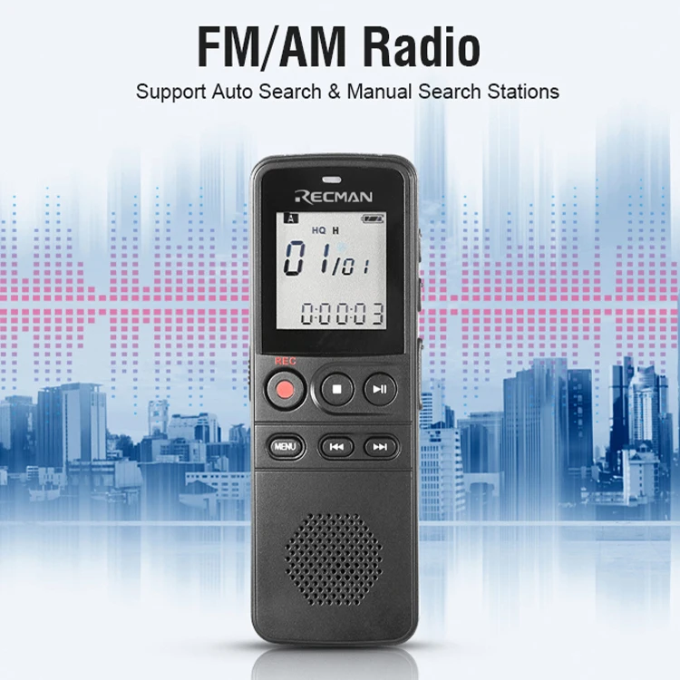 Professional Portable Digital Voice Recorder for Dictaphone Audio Recorder WAV MP3 Player