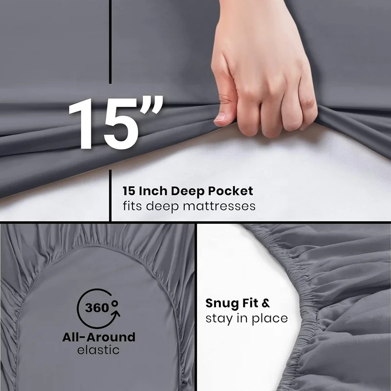 Queen Size Deep Pocket Full Size Waterproof Bed Cover Mattress Protector Quilted Fitted Bed Sheets Microfiber for Queen Size Bed