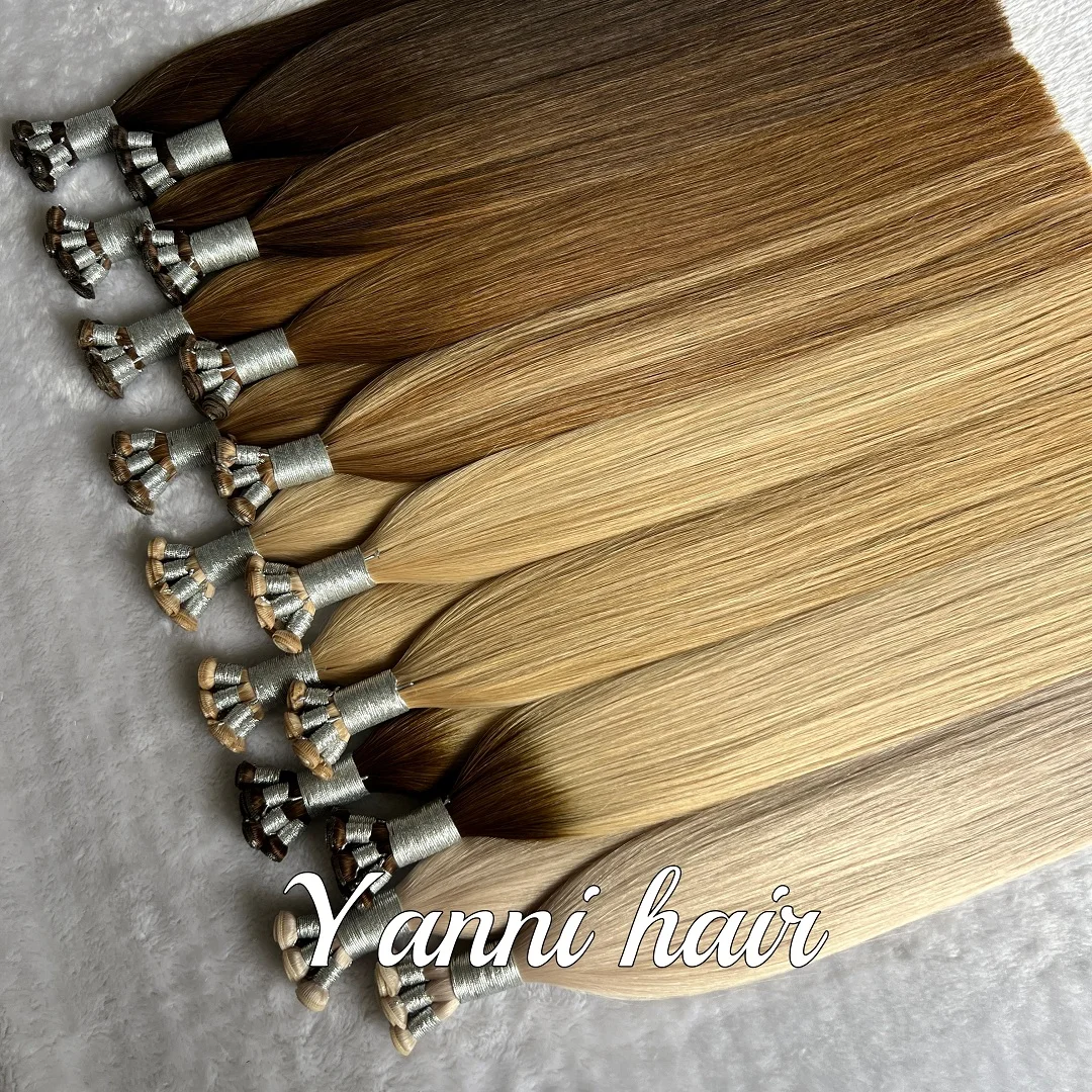 Wholesale 100% Natural Human Hair genius weft natural curling curtain hair extensions