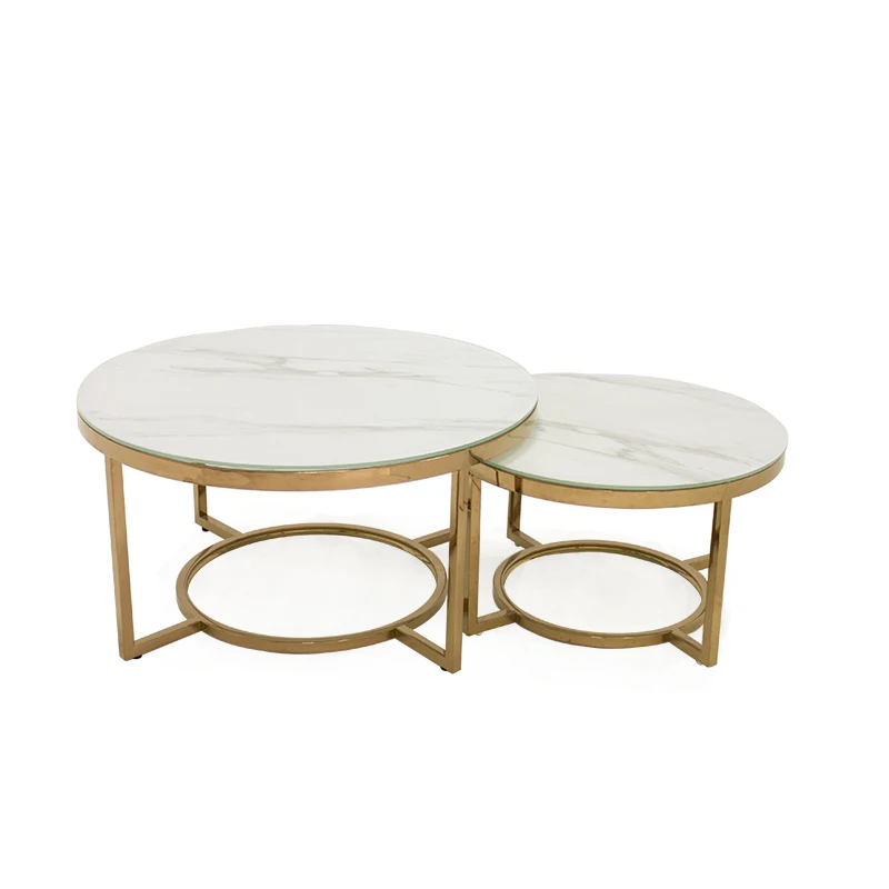 Side Tables For Living Room Modern Round Shape Nesting Table With Glass Top Luxury Designs Coffee Corner Small