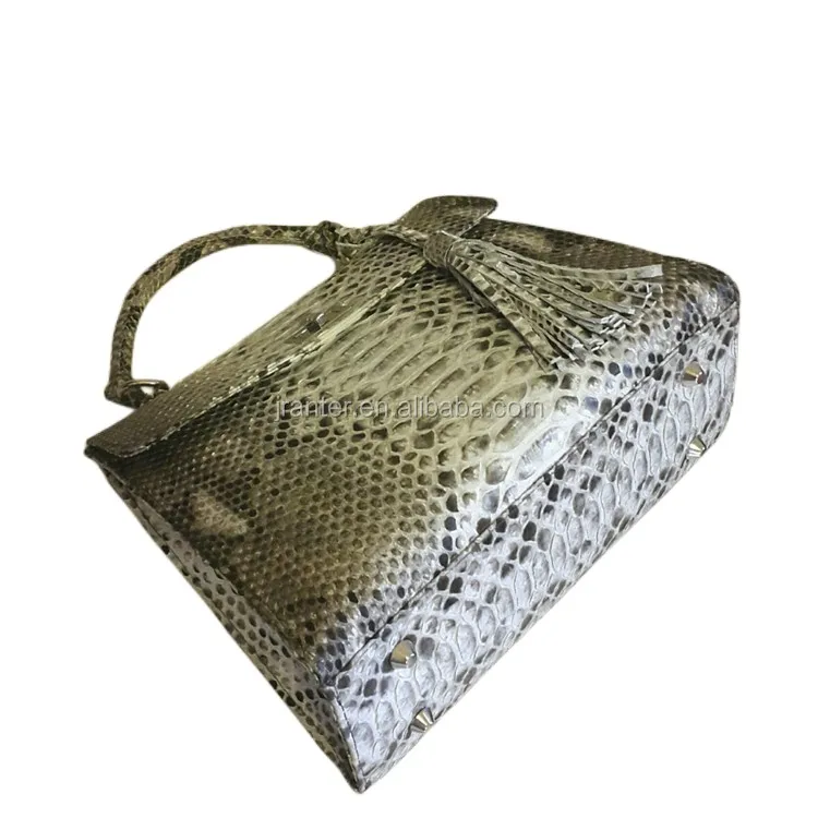 OEM ODM Customized Genuine Snake Skin Leather Classic Luxury Designer Women Tote Bags Handbag With Shoulder Strap
