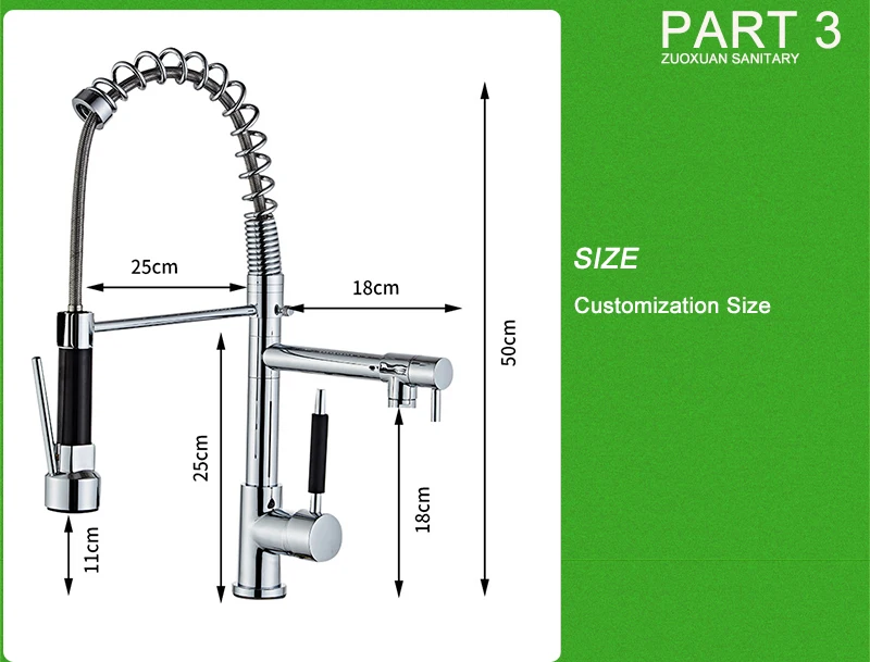 Zuoxuan Modern C Thermostatic Single Handle Pull Down Sprayer Kitchen Mixer Sink Kitchen Tap Faucets
