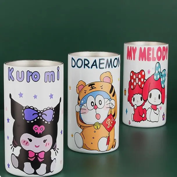 Botu 600ml Sanrioed Anime Series Thermos Mug Kawaii Kuromi Melody Straw Water Cup 304 Stainless Steel Cup