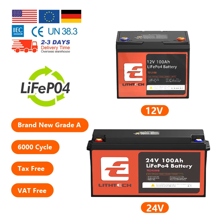 Литтек Lifepo4 батарея 24 В 40Ah 60Ah 80Ah 100Ah 120Ah 160Ah 200Ah литий-железо-фосфатные батареи для Rv/гольф-кары