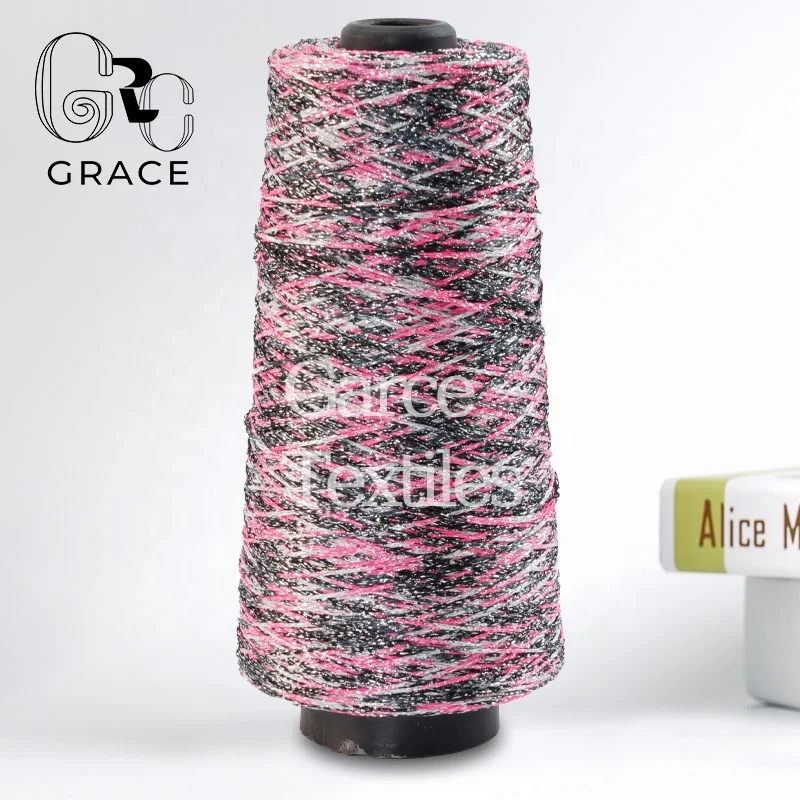 Mix-Color Knitting Thread With Sparkling PET Blend Fancy Yarns For knitwear and needlework Lurex Tubes Yarn