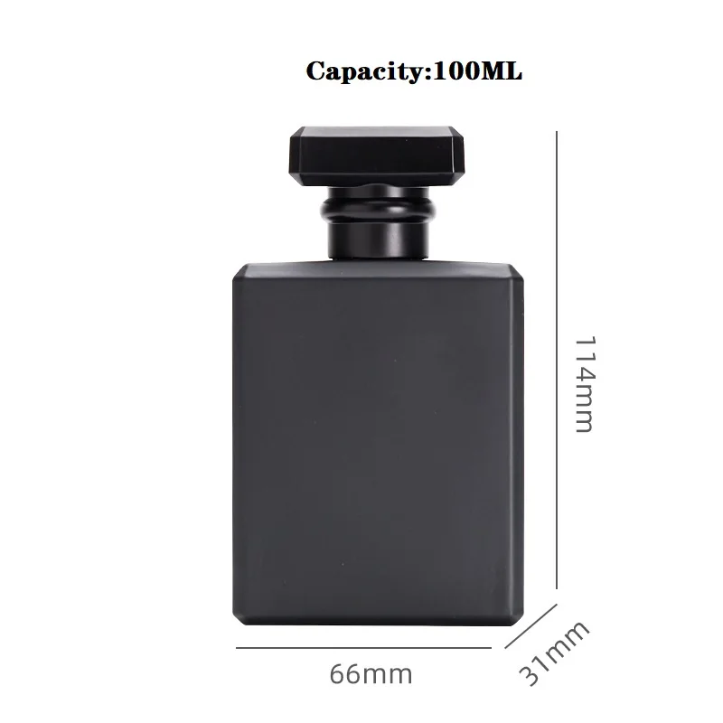 Black Empty Glass Perfume Bottle 20ml 30ml 50ml 100ml Capacity with Crimp Spray Cap for Cosmetic and Industrial Use