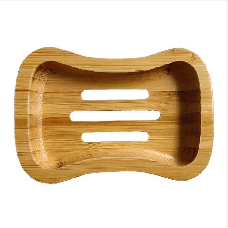 Bamboo soap dish drain soap holder hotel household bathroom perforated soap box custom LOGO Amazon