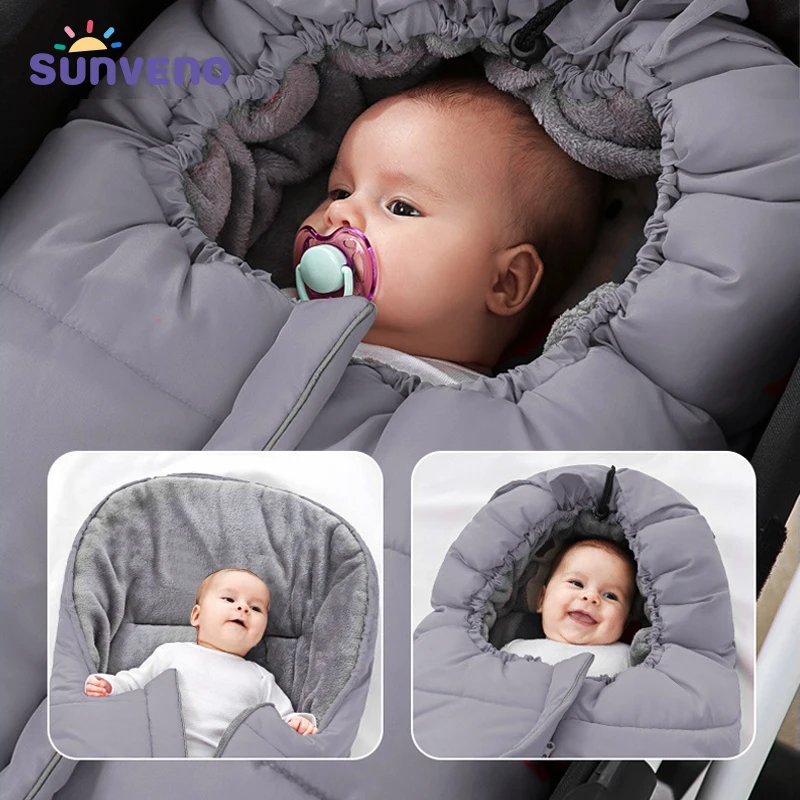 Sunveno Stroller Sleeping Bag Winter Stroller Envelope for Newborn Warm Stroller Footmuff Toddler Bunting Bag Outdoor