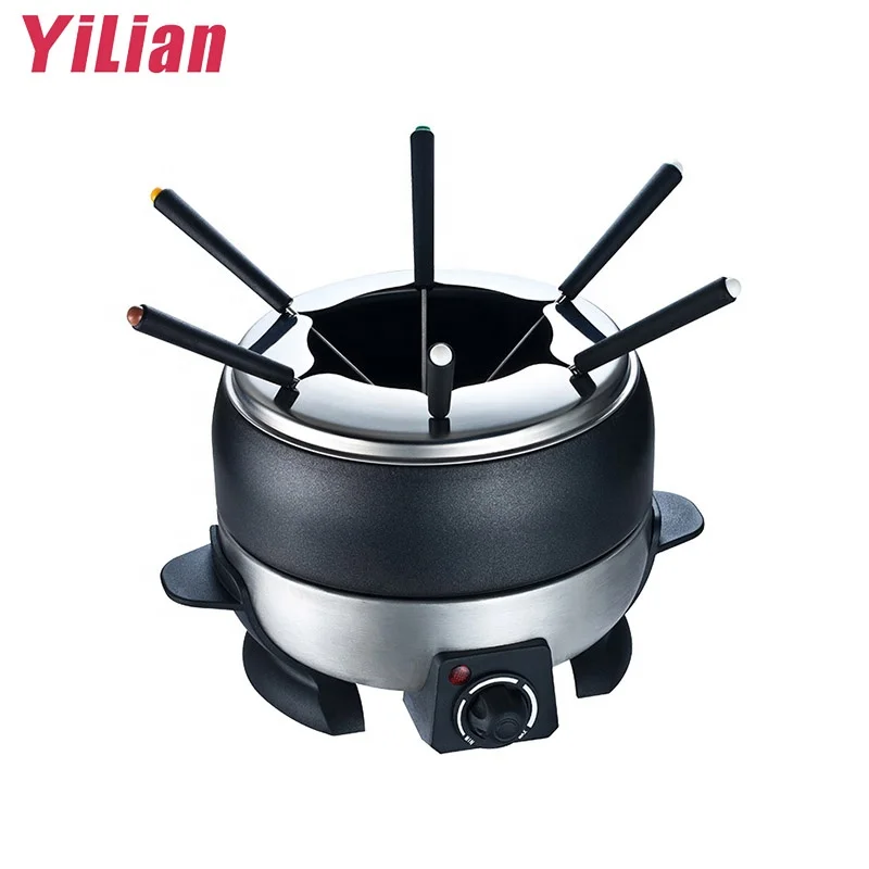 Stainless Steel Electric Machine Mini Chocolate Cheese Fondue Set Melting Burner Pot
