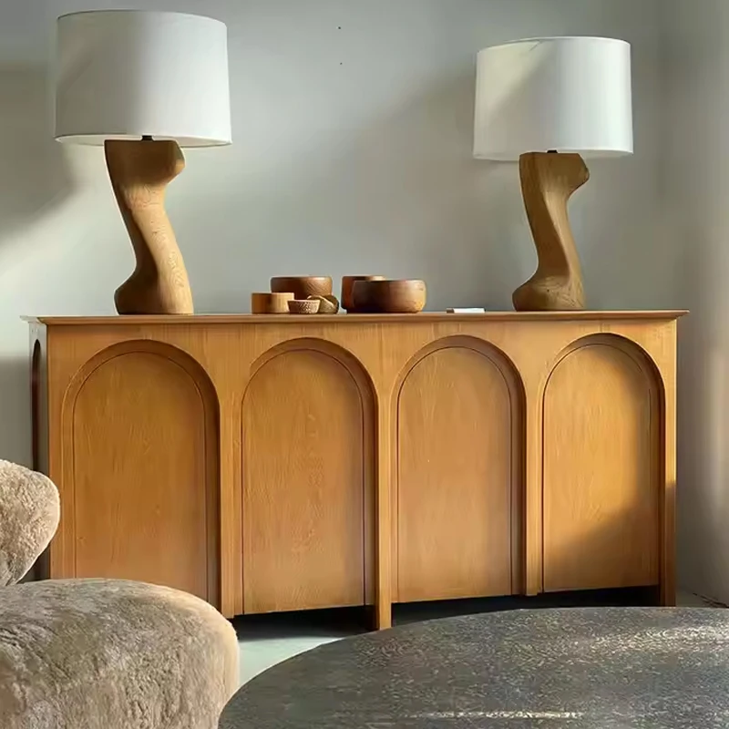 Mid-Century Solid Wood Sideboard - Buffet Cabinet for Dining Room and Entryway