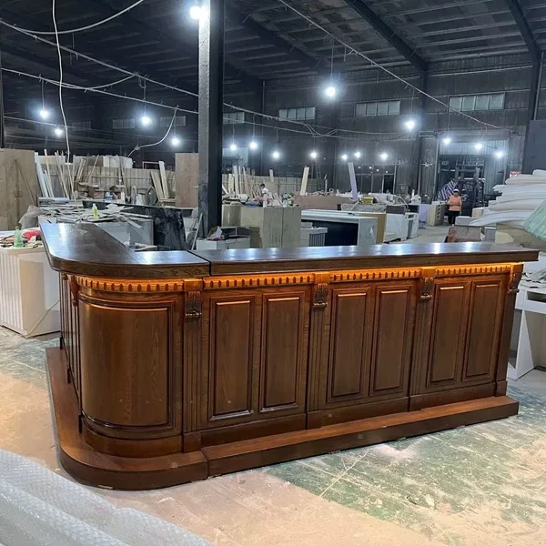 American Vintage wood Custom Cashier Front Desk Cafe Coffee Shop Counter Food Display Bakery restaurant bar counter