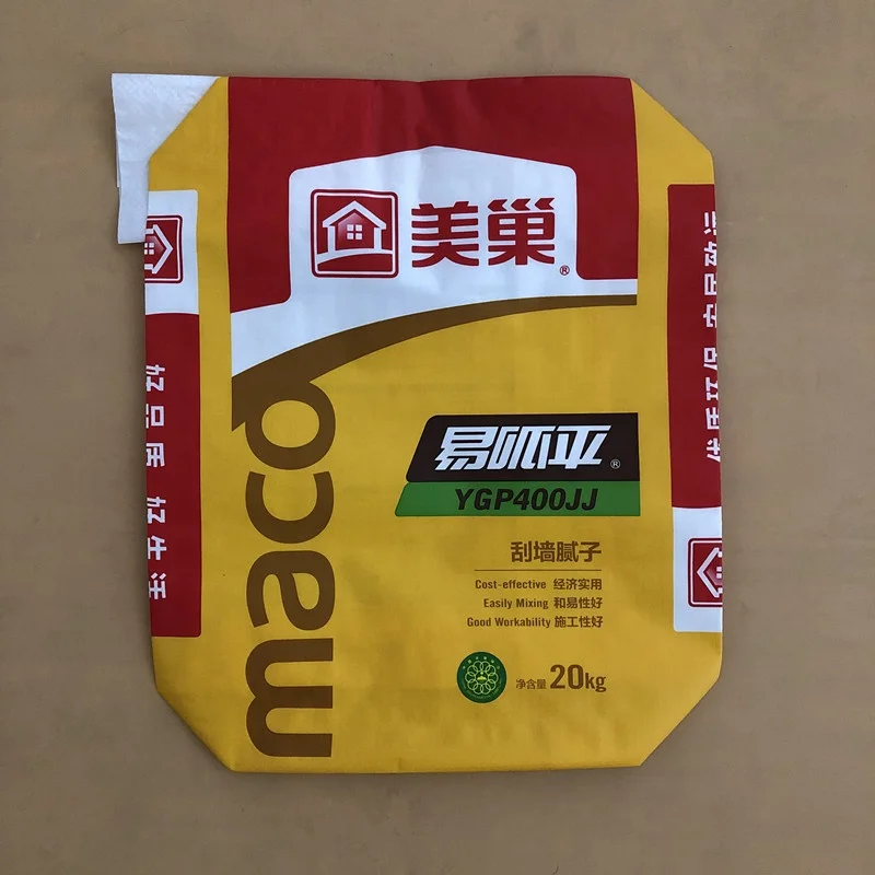 
25kg gravure printing lamination pp woven valve bag for cement , mortar adhesives 