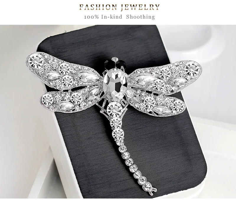 DAE140 Fashion Dragonfly Brooches Rhinestones Brooch Pin Vintage Brooch for Women