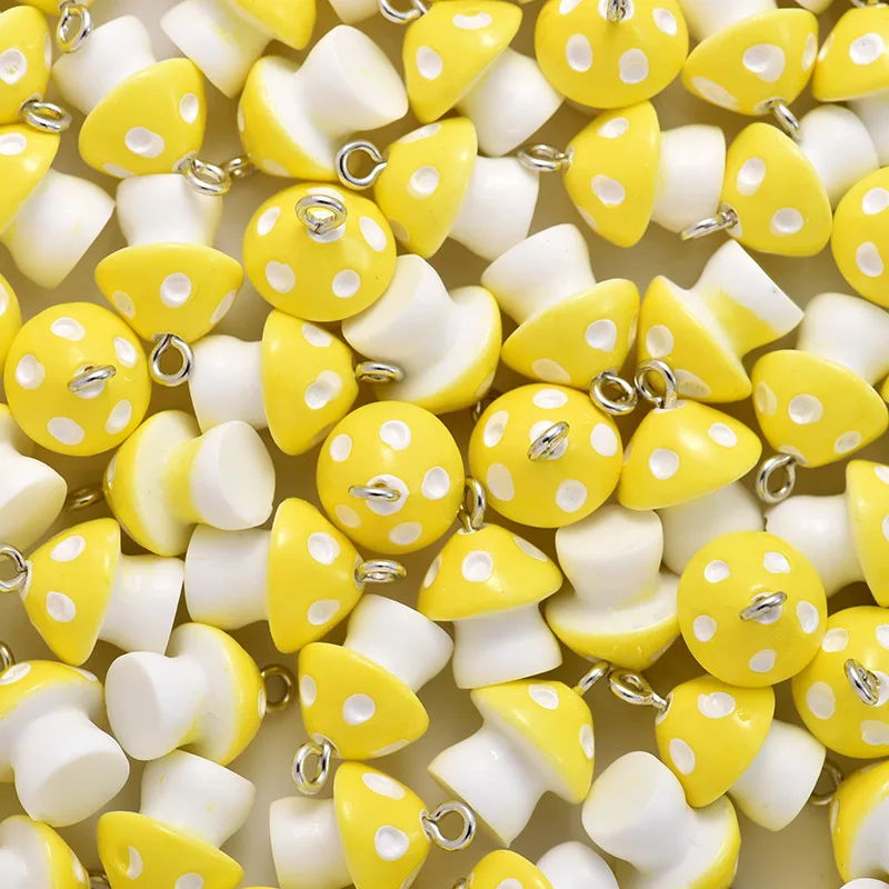 3D Cute kawaii Kids Cartoon Mini Resin Charm Mushroom DIY Pendant Charms for jewelry making earrings Keychains