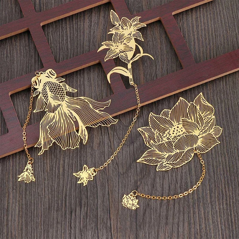 Bookmark Packaging Metal Cutout Cute Soft Enamel Custom Stainless Steel Logo Metal Gold Brass Bookmark Custom Book Mark