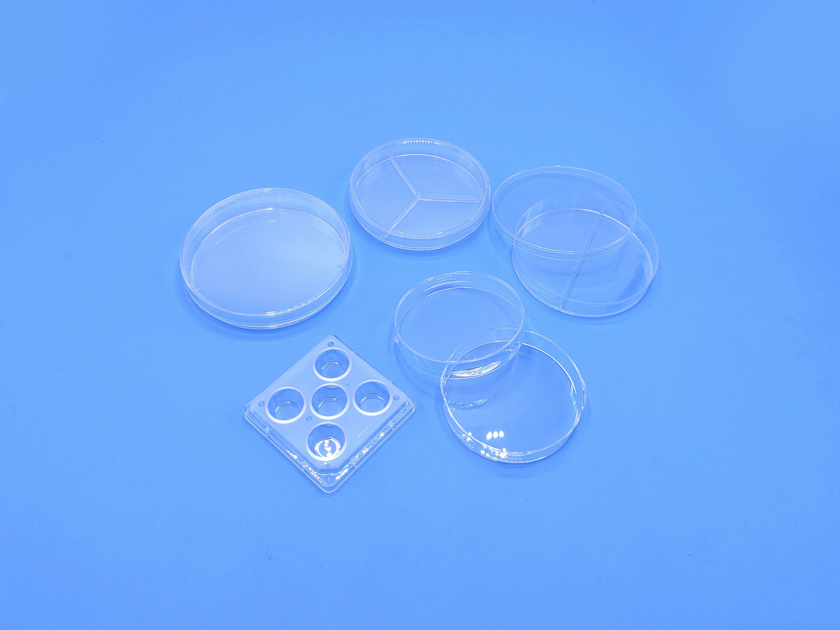 Custom wholesale fungus Petri dish plastic three-chamber petri dish