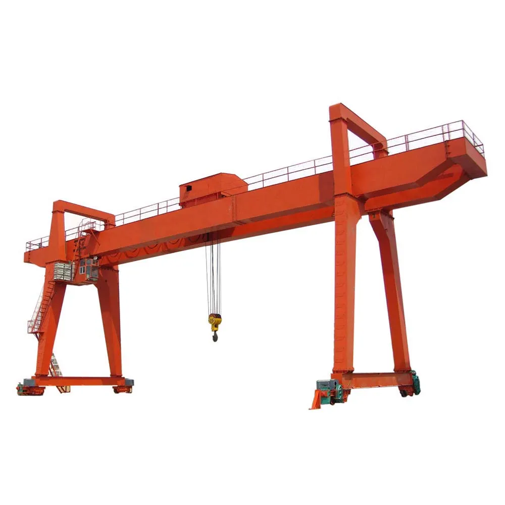 Double beam gantry crane with cantilever