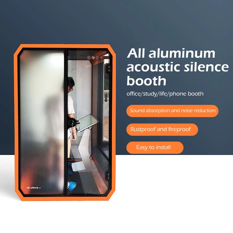 Home office acoustic pod meeting room work pods tempered glass booth soundproof