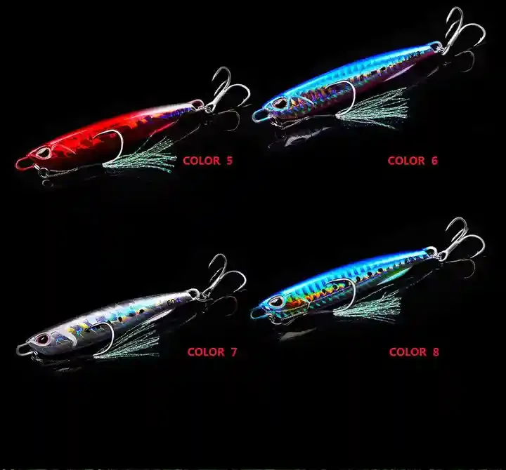 ZHUO RUN 10g15g20g30g40g50g60g Lead Fishing Baits Metal Jig Lure Luminous Fishing Lure Hard Slow Jig Lure